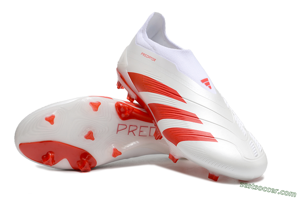 Adidas Predator Accuracy+ FG Low-Tops Soccer Cleats - Beige/White/Red 3
