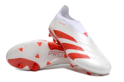 Adidas Predator Accuracy+ FG Low-Tops Soccer Cleats - Beige/White/Red