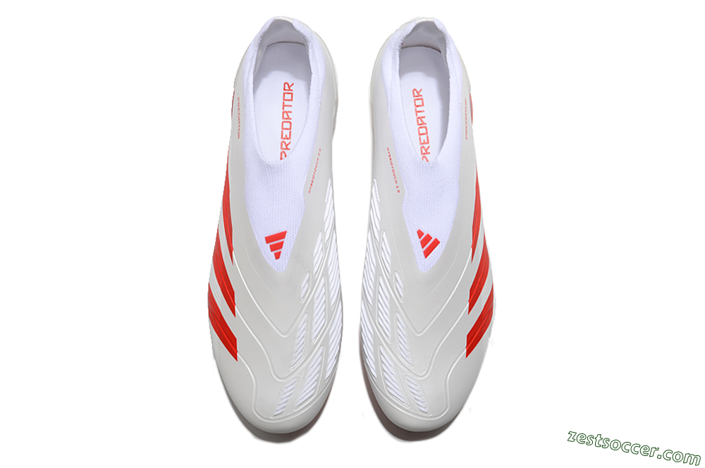 Adidas Predator Accuracy+ FG Low-Tops Soccer Cleats - Beige/White/Red 4