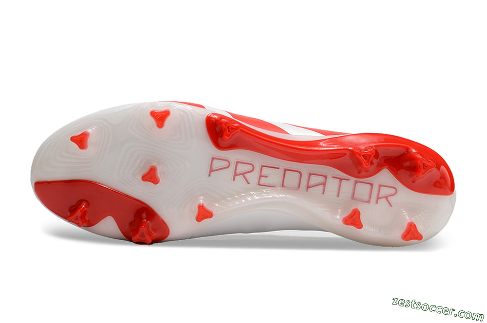 Adidas Predator Accuracy+ FG Low-Tops Soccer Cleats - Beige/White/Red 6