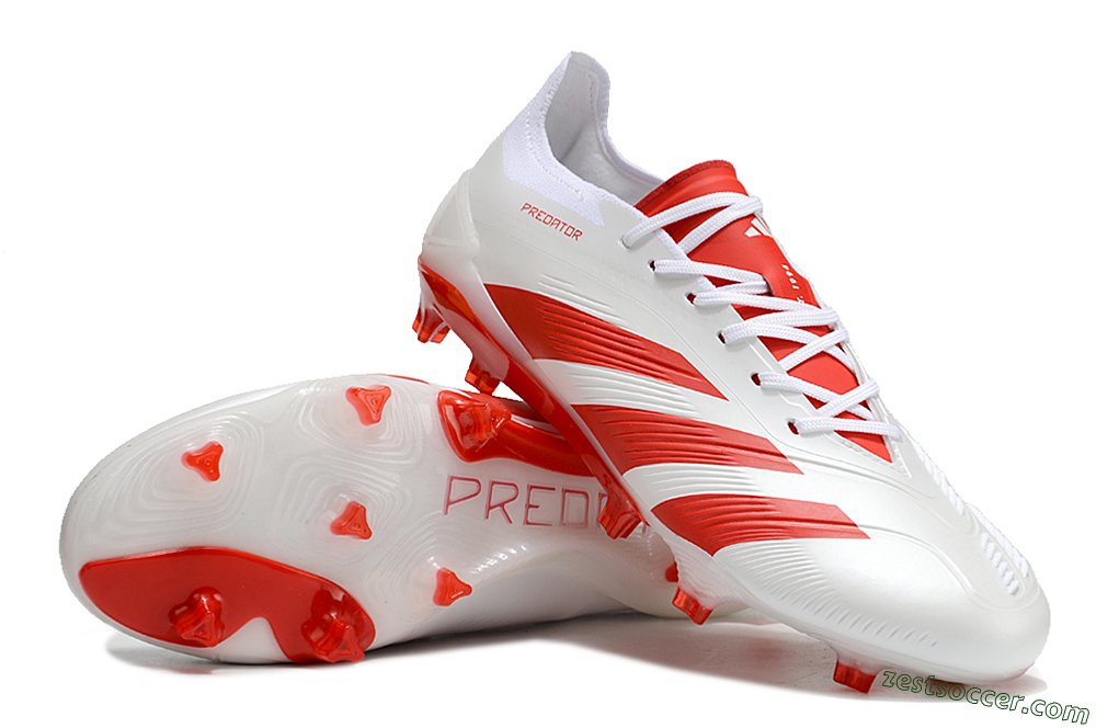 Adidas Predator Accuracy.1 FG Low-Tops Soccer Cleats - Beige/White/Red 3