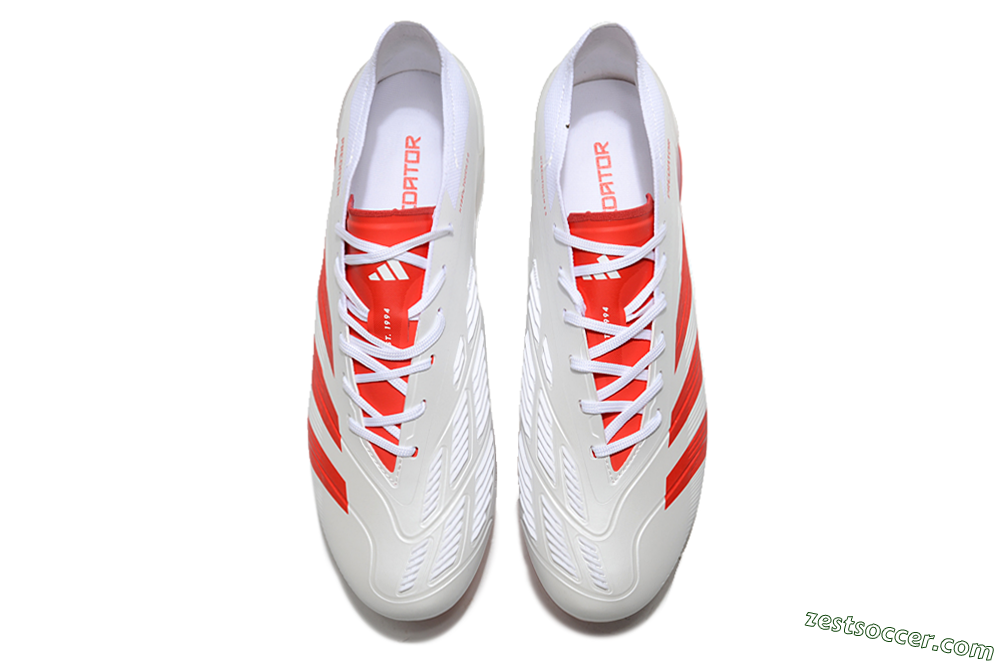 Adidas Predator Accuracy.1 FG Low-Tops Soccer Cleats - Beige/White/Red 4