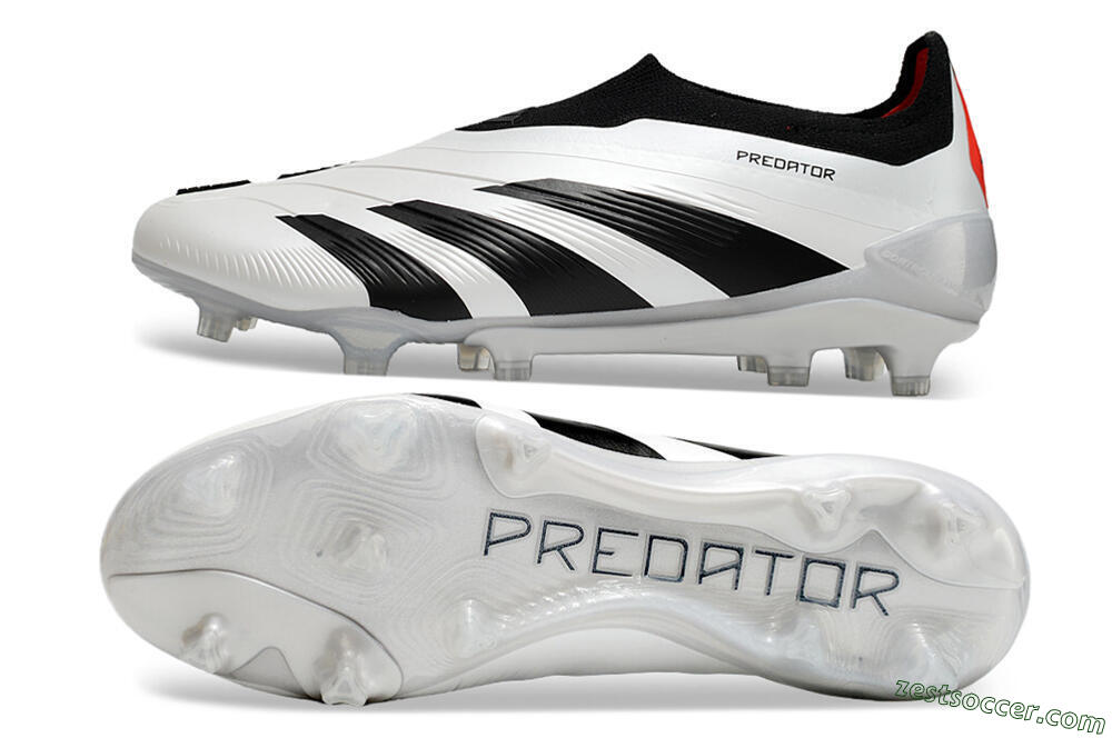 Adidas Predator Accuracy+ FG Low-Tops Soccer Cleats - White/Black/Red 1