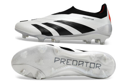 Adidas Predator Accuracy+ FG Low-Tops Soccer Cleats - White/Black/Red
