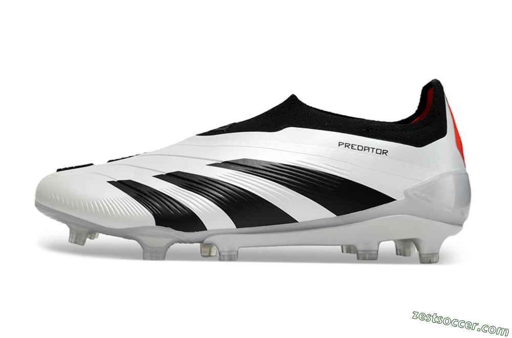 Adidas Predator Accuracy+ FG Low-Tops Soccer Cleats - White/Black/Red 2