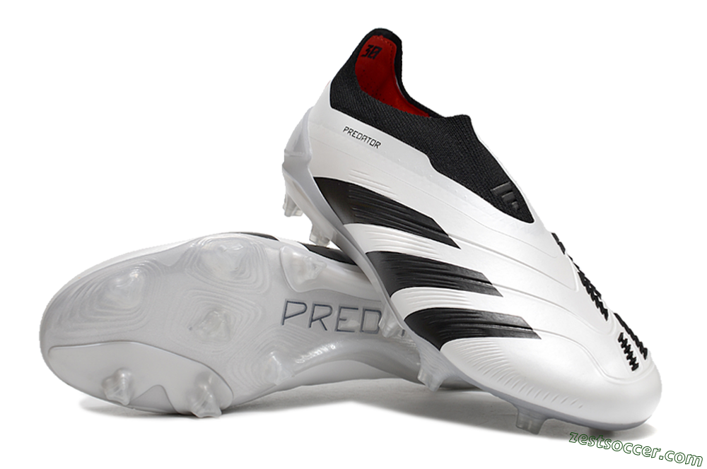 Adidas Predator Accuracy+ FG Low-Tops Soccer Cleats - White/Black/Red 3