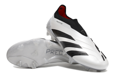 Adidas Predator Accuracy+ FG Low-Tops Soccer Cleats - White/Black/Red