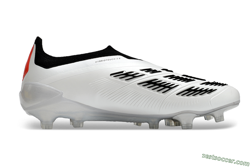 Adidas Predator Accuracy+ FG Low-Tops Soccer Cleats - White/Black/Red 7