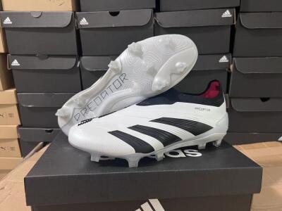 Adidas Predator Accuracy+ FG Low-Tops Soccer Cleats - White/Black/Red