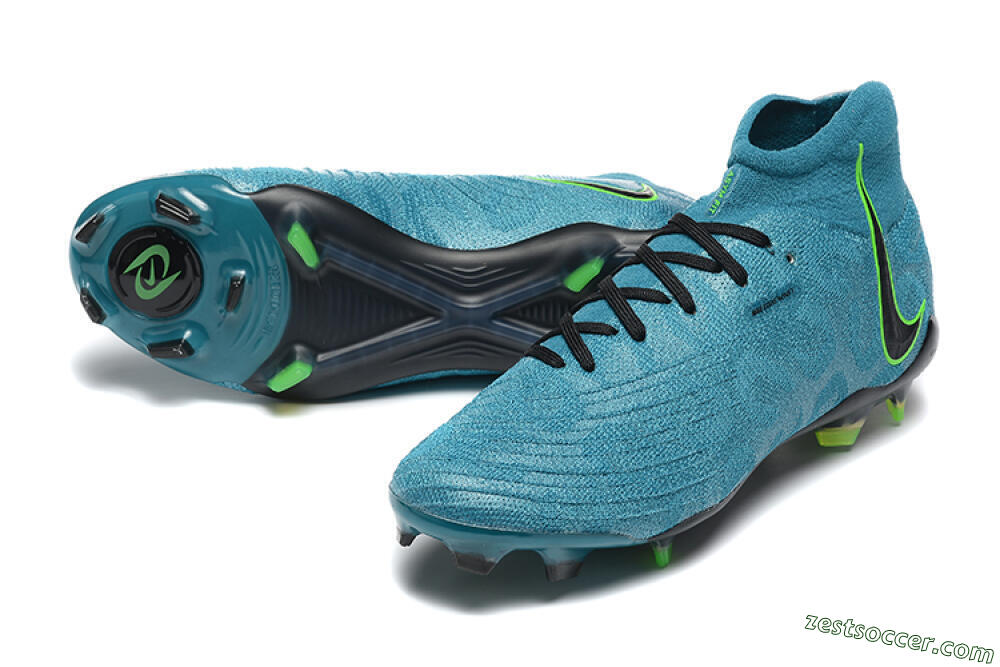 Nike Phantom Luna Elite NU FG High-Tops Soccer Cleats - Blue/Black/Yellow 3