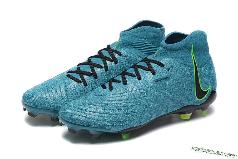 Nike Phantom Luna Elite NU FG High-Tops Soccer Cleats - Blue/Black/Yellow 5