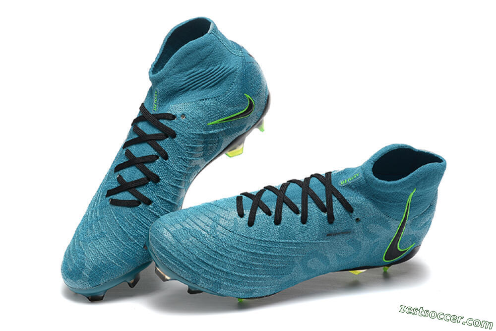Nike Phantom Luna Elite NU FG High-Tops Soccer Cleats - Blue/Black/Yellow 6