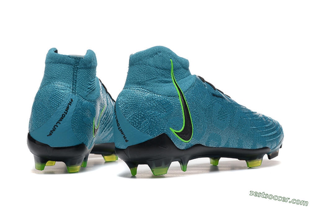 Nike Phantom Luna Elite NU FG High-Tops Soccer Cleats - Blue/Black/Yellow 9