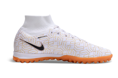 Nike Air Zoom Mercurial Superfly 9 Elite TF High-Tops Soccer Shoes - White/Black/Gold