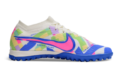 Nike Air Zoom Mercurial Vapor 15 Elite TF Low-Tops Soccer Shoes - White/Rainbow