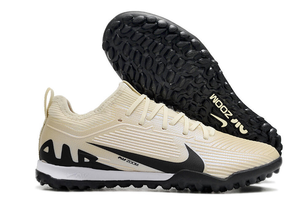 Nike Air Zoom Mercurial Vapor 15 Elite TF Low-Tops Soccer Shoes - Beige/Black/White 0
