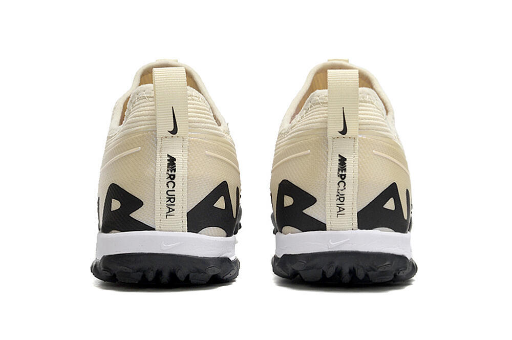 Nike Air Zoom Mercurial Vapor 15 Elite TF Low-Tops Soccer Shoes - Beige/Black/White 5