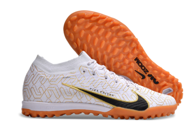 Nike Air Zoom Mercurial Vapor 15 Elite TF Low-Tops Soccer Shoes - White/Black/Gold