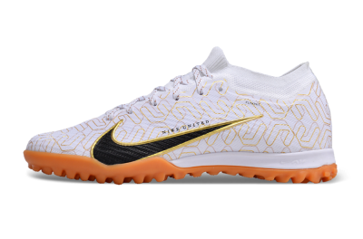 Nike Air Zoom Mercurial Vapor 15 Elite TF Low-Tops Soccer Shoes - White/Black/Gold