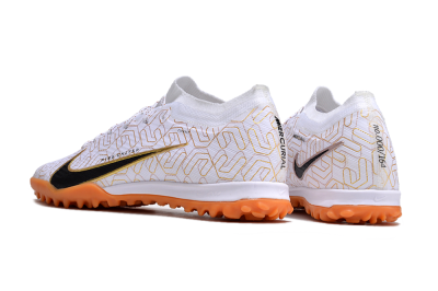 Nike Air Zoom Mercurial Vapor 15 Elite TF Low-Tops Soccer Shoes - White/Black/Gold