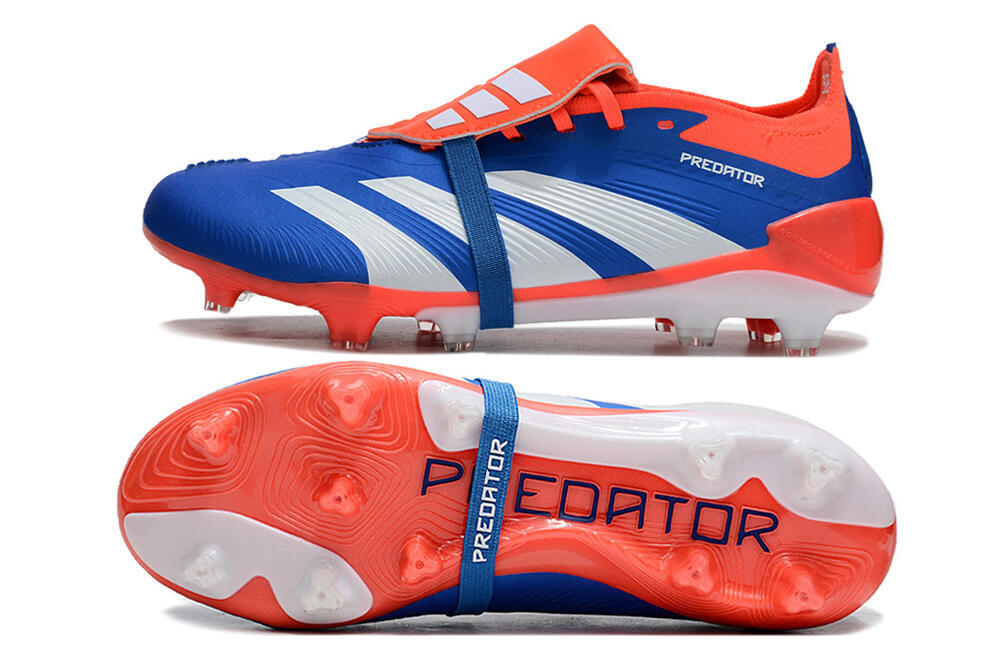 Adidas Predator Elite Foldover Tongue FG Low-Tops Soccer Cleats - Blue/White/Red 1