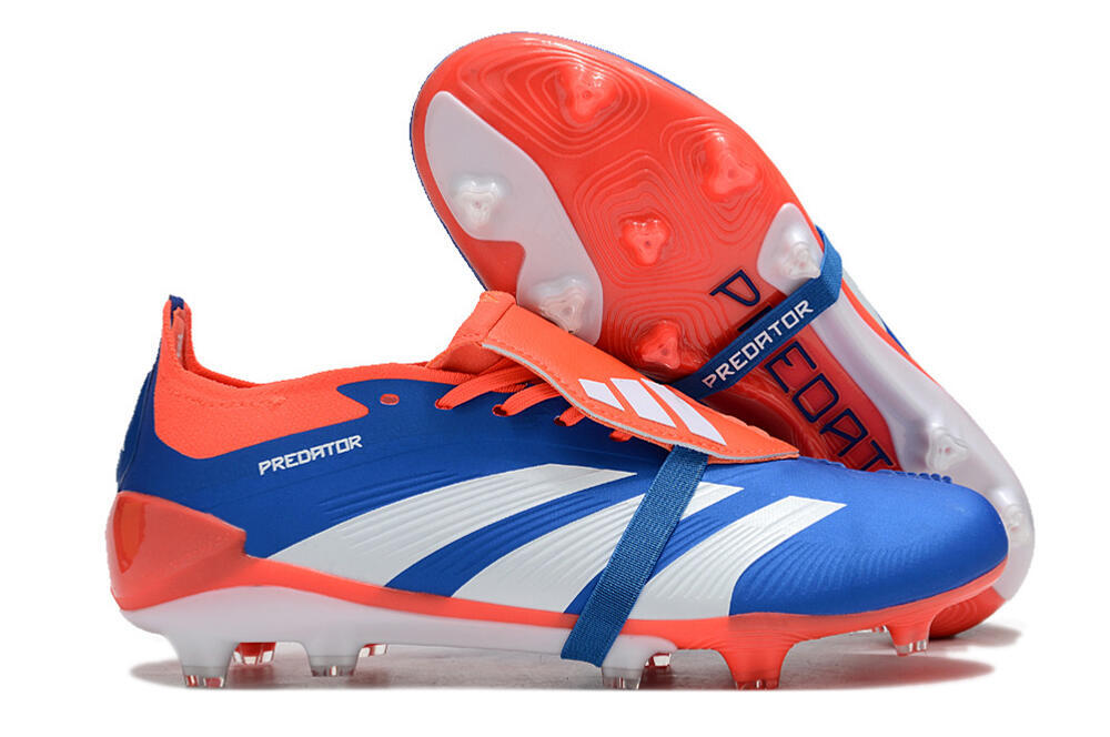 Adidas Predator Elite Foldover Tongue FG Low-Tops Soccer Cleats - Blue/White/Red 0