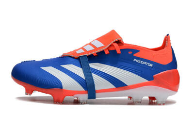 Adidas Predator Elite Foldover Tongue FG Low-Tops Soccer Cleats - Blue/White/Red