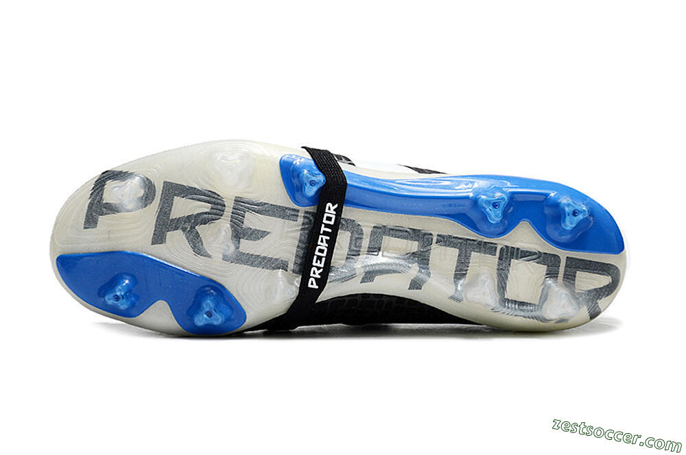Adidas Predator Elite Foldover Tongue FG Low-Tops Soccer Cleats - Black/White/Blue 6
