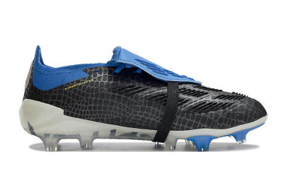 Adidas Predator Elite Foldover Tongue FG Low-Tops Soccer Cleats - Black/White/Blue