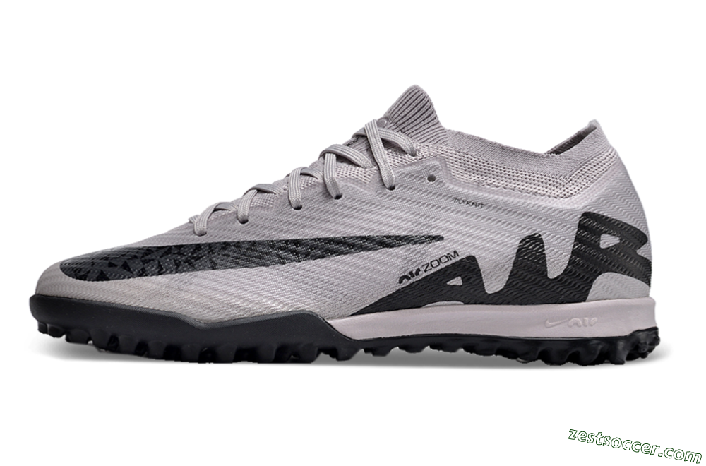 Nike Air Zoom Mercurial Vapor 15 Elite TF Low-Tops Soccer Shoes - Grey/Purple/Black 2