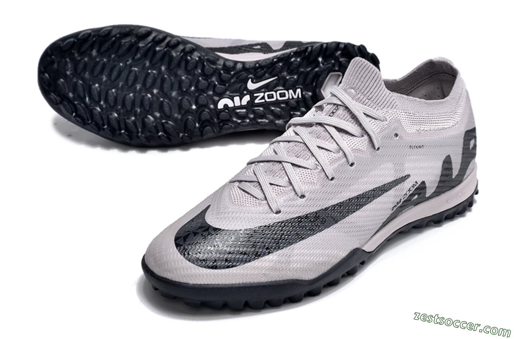 Nike Air Zoom Mercurial Vapor 15 Elite TF Low-Tops Soccer Shoes - Grey/Purple/Black 3