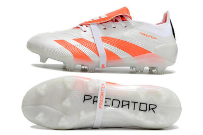Adidas Predator Elite Foldover Tongue FG Low-Tops Soccer Cleats - Beige/White/Red
