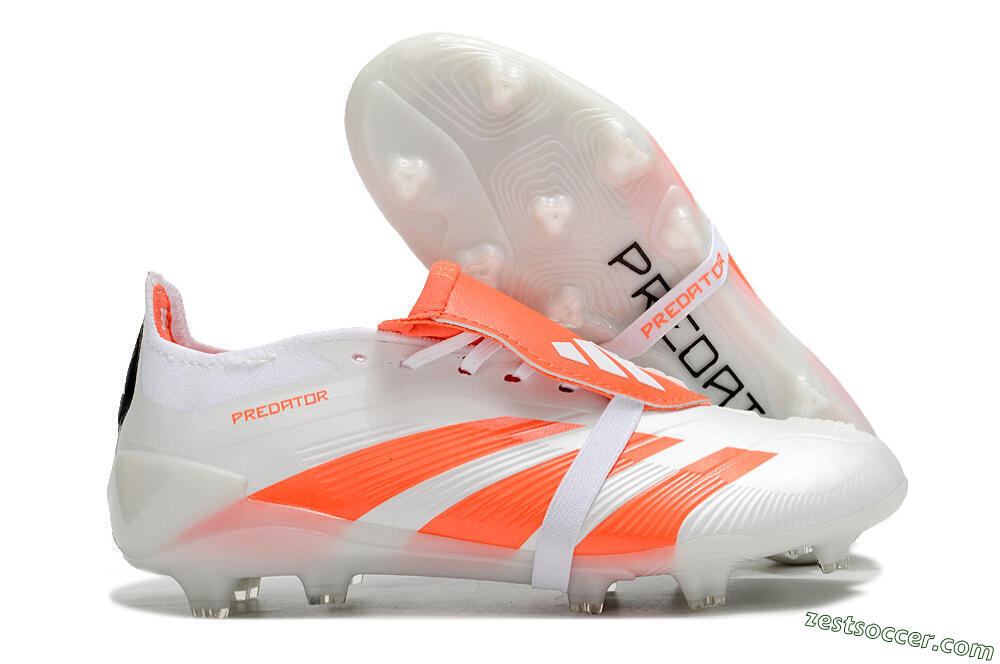 Adidas Predator Elite Foldover Tongue FG Low-Tops Soccer Cleats - Beige/White/Red 0