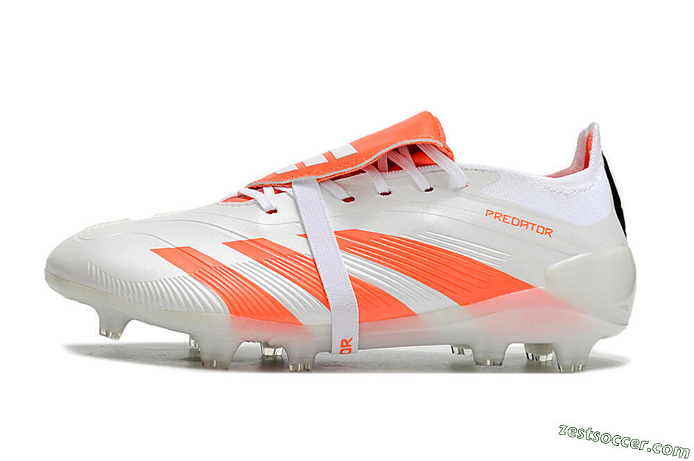 Adidas Predator Elite Foldover Tongue FG Low-Tops Soccer Cleats - Beige/White/Red 2