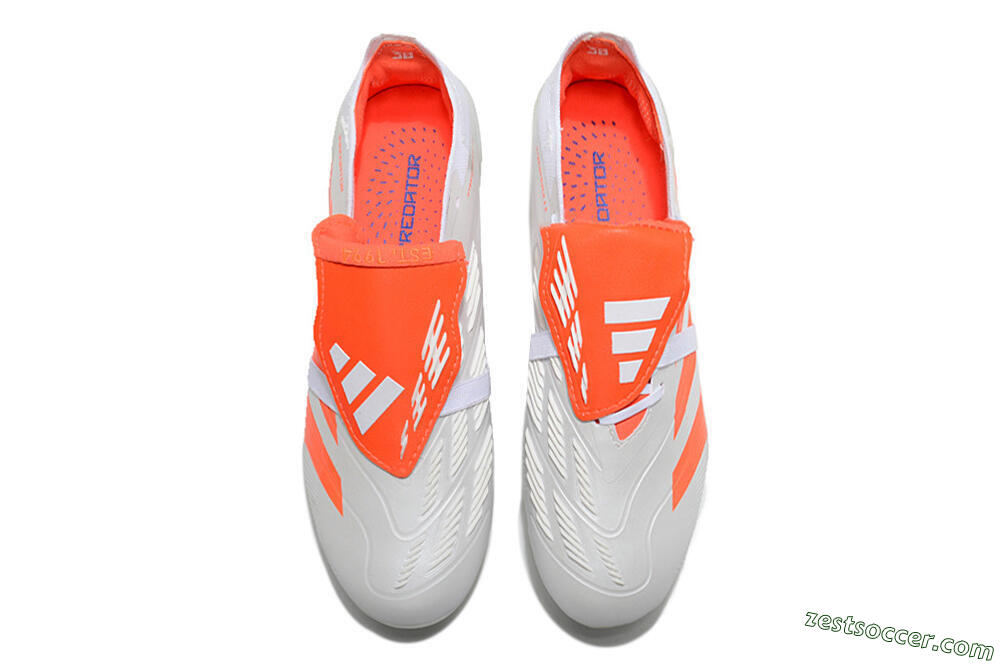 Adidas Predator Elite Foldover Tongue FG Low-Tops Soccer Cleats - Beige/White/Red 4
