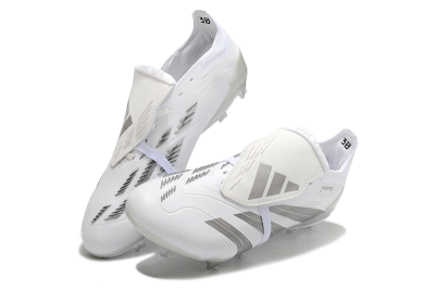 Adidas Predator Elite Foldover Tongue FG Low-Tops Soccer Cleats - White/Grey