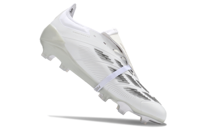 Adidas Predator Elite Foldover Tongue FG Low-Tops Soccer Cleats - White/Grey