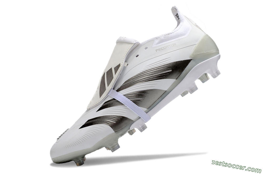 Adidas Predator Elite Foldover Tongue FG Low-Tops Soccer Cleats - White/Grey 5