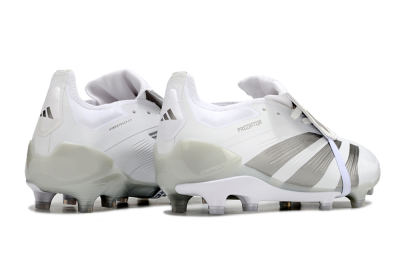 Adidas Predator Elite Foldover Tongue FG Low-Tops Soccer Cleats - White/Grey