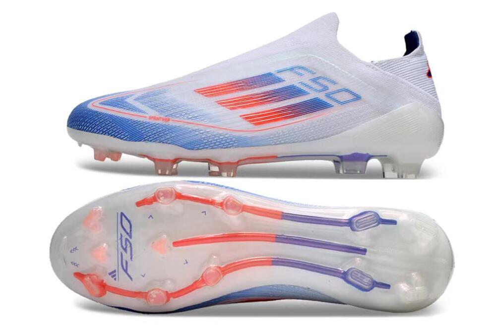 Adidas F50 Adizero FG Low-Tops Soccer Cleats - White/Blue/Orange 1