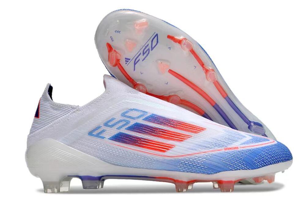 Adidas F50 Adizero FG Low-Tops Soccer Cleats - White/Blue/Orange 0
