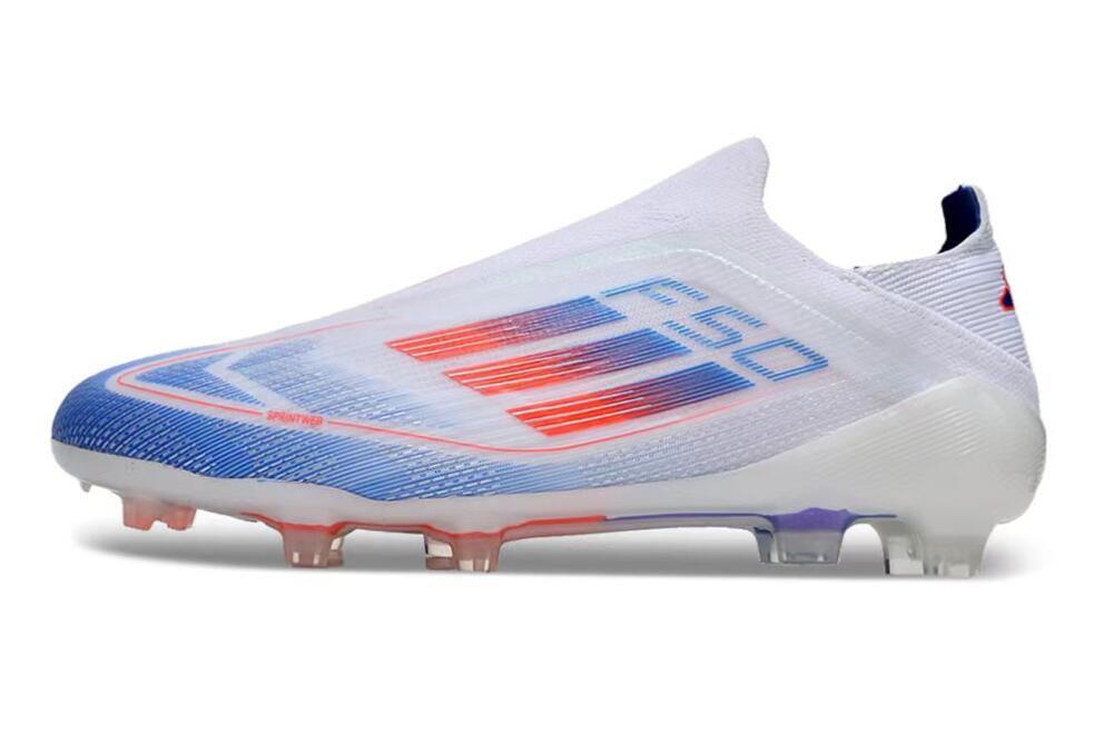 Adidas F50 Adizero FG Low-Tops Soccer Cleats - White/Blue/Orange 2