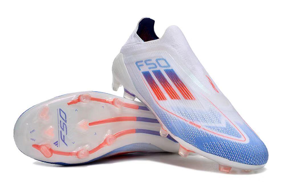 Adidas F50 Adizero FG Low-Tops Soccer Cleats - White/Blue/Orange 3