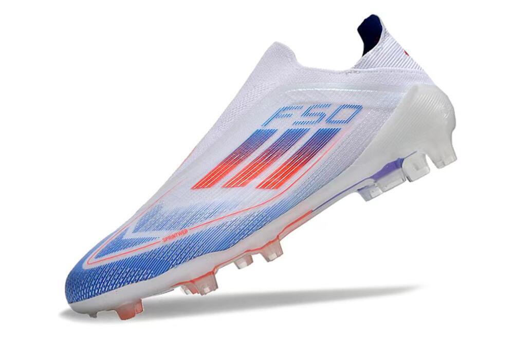 Adidas F50 Adizero FG Low-Tops Soccer Cleats - White/Blue/Orange 4