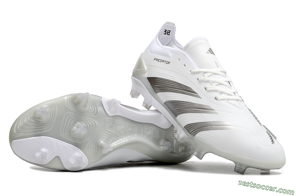 Adidas Predator Accuracy.1 FG Low-Tops Soccer Cleats - White/Silver/Grey 1