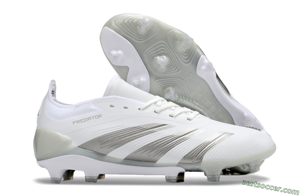 Adidas Predator Accuracy.1 FG Low-Tops Soccer Cleats - White/Silver/Grey 0