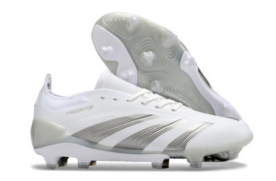 Adidas Predator Accuracy.1 FG Low-Tops Soccer Cleats - White/Silver/Grey