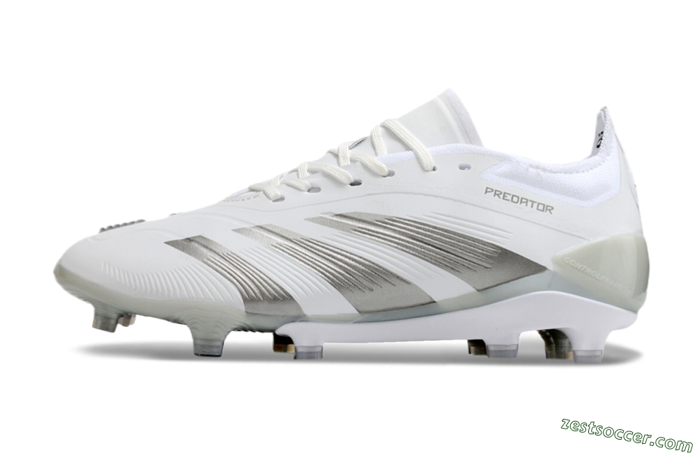 Adidas Predator Accuracy.1 FG Low-Tops Soccer Cleats - White/Silver/Grey 2
