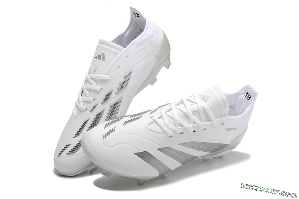 Adidas Predator Accuracy.1 FG Low-Tops Soccer Cleats - White/Silver/Grey 3