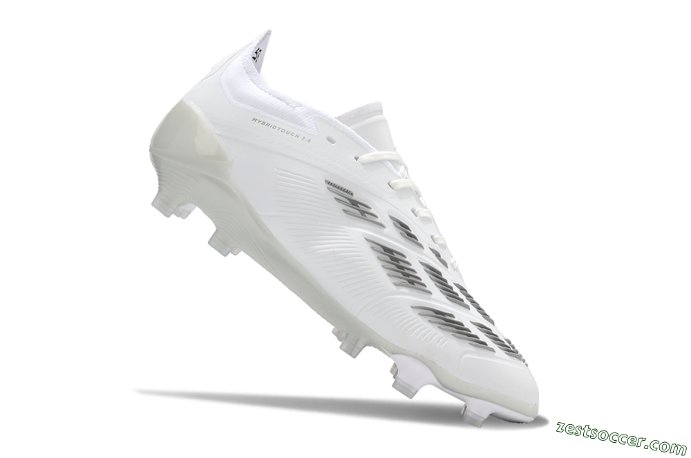 Adidas Predator Accuracy.1 FG Low-Tops Soccer Cleats - White/Silver/Grey 4